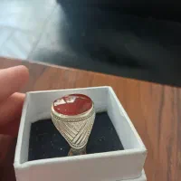 زیبا و چشمگیر انگشتر دست ساز یمنی خونی