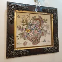 تابلو فرش دستبافت گل ابریشم
