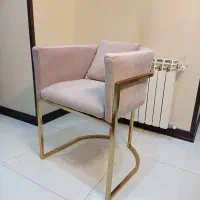یک جفت مبل تک استیل صورتی طلایی نو