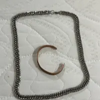 گردنبند استیل و دستبند مس