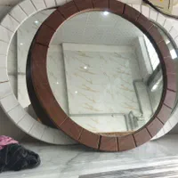 آینه گرد با قاب ام دی اف وکیوم