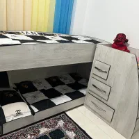 تخت خواب دوطبقه چوبی|تخت و سرویس خواب|پرند, فاز ۶|دیوار