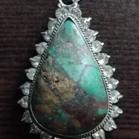آویز نقره با سنگ فیروزه اصل