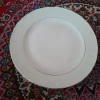 بشقاب برنج خوری ۱۲ عدد چینی حمید لب طلایی