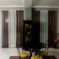 پرده حریر آماده پانچ شده