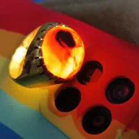 انگشتر عقیق یمنی خطی خون بند رکاب دست ساز  تیموری