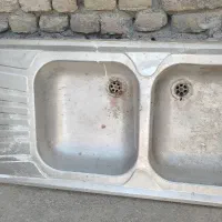 سینک استیل دوقلو کاملا سالم و کم کار ابعاد ۵۰×۱۲۰