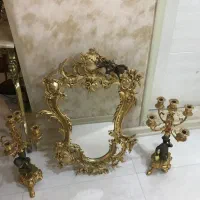 آینه وشمعدان برنز