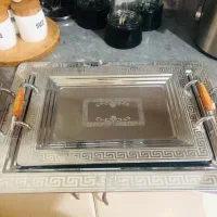 سینی پذیرایی جنس برنج و آهنی نو /تابه رژیمی چدن|ظروف سرو و پذیرایی|الشتر, |دیوار