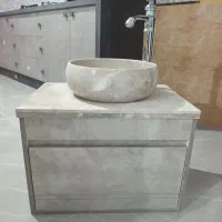 روشویی و آینه ست به همراه شیر شودر