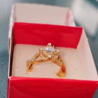 حلقه نقره اب کاری طلا