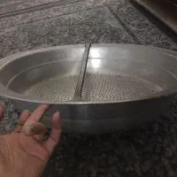 قابلمه و سینی و ابکش و کفگیر روحی بزرگ رستورانی|ظروف پختوپز|رشت, رشتیان|دیوار