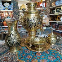 سماور برنجی گازی سفارشی طاووس و غزال ۸ لیتری نانو|سماور، چای‌ساز، قهوه‌ساز|مشهد, چهارباغ|دیوار