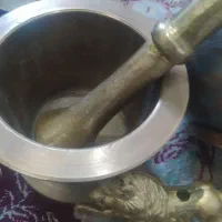 هاونگ برنجی کاسه مسی کعبدار|کلکسیون اشیاء عتیقه|لنجان, |دیوار