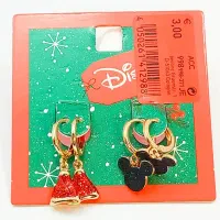 گوشواره حلقه ای دو جفتی با آویز میکی موس چند رنگ