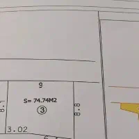 ۷۴مترزمین تجاری ومسکونی