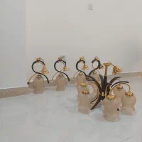 لوستر چوبی و شیشه