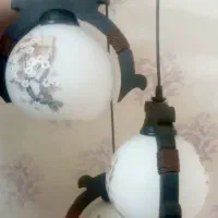 لوستر آویز سه شاخه حبابدار