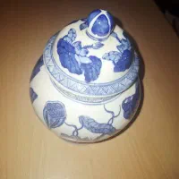 جار چینی آبیوسفید دربدار|صنایع دستی و سایر لوازم تزئینی|تهران, قزل قلعه|دیوار