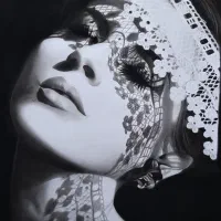 تابلو سیاهقلم چهره