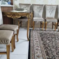 فروش مبل ۷نفره میزناهارخوری۶نفره همراه با جلو مبلی|مبلمان خانگی و میز عسلی|کرج, گلشهر|دیوار