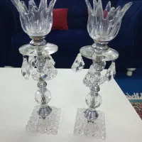 یک جفت شمعدان کریستال