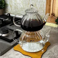 کتری قوری پیرکس طرح کدو نو