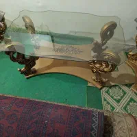 میز مبل راحتی ۸نفره سالمه سالمه با شیشه هاش