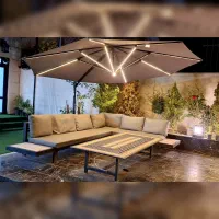 مبل ال باغی فلزی ست هفت‌نفره لوکس