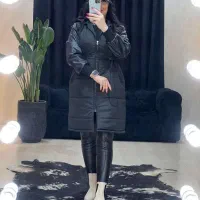 کاپشن چرم پافری