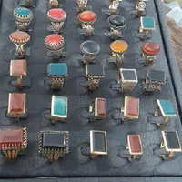 فروش انگشتر زنانه ومردانه  نقره روش نگین عقیق اصل