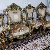 مبلمان ۹ نفره سلطنتی|مبلمان خانگی و میز عسلی|لنجان, |دیوار