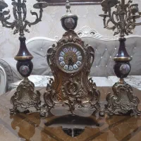 شمعدان وساعت برنجی تزیینی