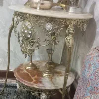 میز برنز لوستر ۵شاخه برنز اصل سنگین درحد نو|لوستر و چراغ آویز|کرج, اکبرآباد|دیوار