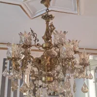 لوستر برنج اصل ۱۰شعله درحدبه همراه ۲عدیوارکوب