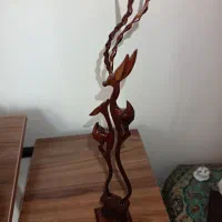 مجسمه چوبی جفت غزال عاشق