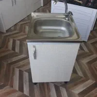 کابینت ظرفشویی ۵۰ در۶۰ بدنه فلزی درب ام دی اف