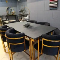 جلومبلی میز نهارخوری پایه رادیاتی سه خط فلز پاف