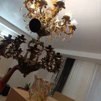 لوستر بزرگ برنزی|لوستر و چراغ آویز|بجنورد, |دیوار