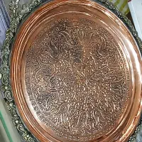 سینی مسی طرحدارکندکاری پهلوی قندان برنج قلم هخامنش|کلکسیون اشیاء عتیقه|زنجان, |دیوار