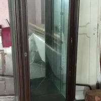 ویترین چوبی شیشه ای 2طبقه ای