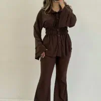 ست شومیز کمر کش و شلوار دمپا