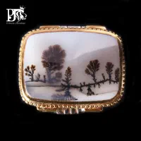 انگشتر عقیق شجر خاص و کلکسیونی پایه فدیوم طلا