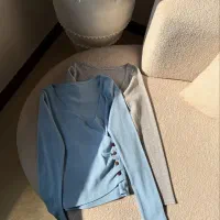 دو مدل آستین بلند یراقکاری و چپ و راستی دکمه چوبی|لباس|رودسر, |دیوار