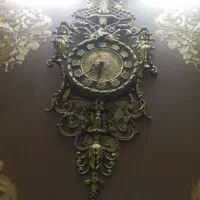 ساعت وقلیون برنجی قدیمی عقیقه