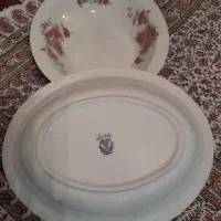 ۴ عدد دیس و ۲ عدد مرغ‌خوری گل‌سرخی قدیمی|کلکسیون اشیاء عتیقه|رشت, رشتیان|دیوار