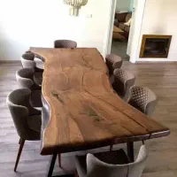 میز نهار خوری چوب گردو روستیک