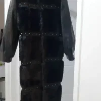 پالتو جلو خز دار پشت چرم مجلسی و پیراهن دوتیکه