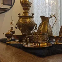 سرویس سماور ذغالی برنجی قدیمی