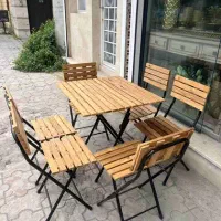 میز تاشو مسافرتی چوبی ترمو دو طبقه